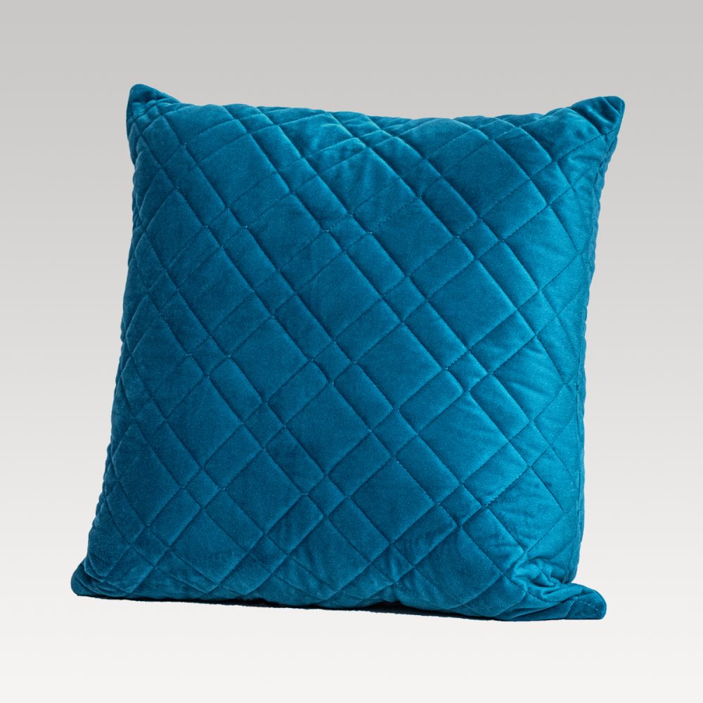 Image of DreamGreen Verve Velvet Quilted Cushion Cover Teal - Square