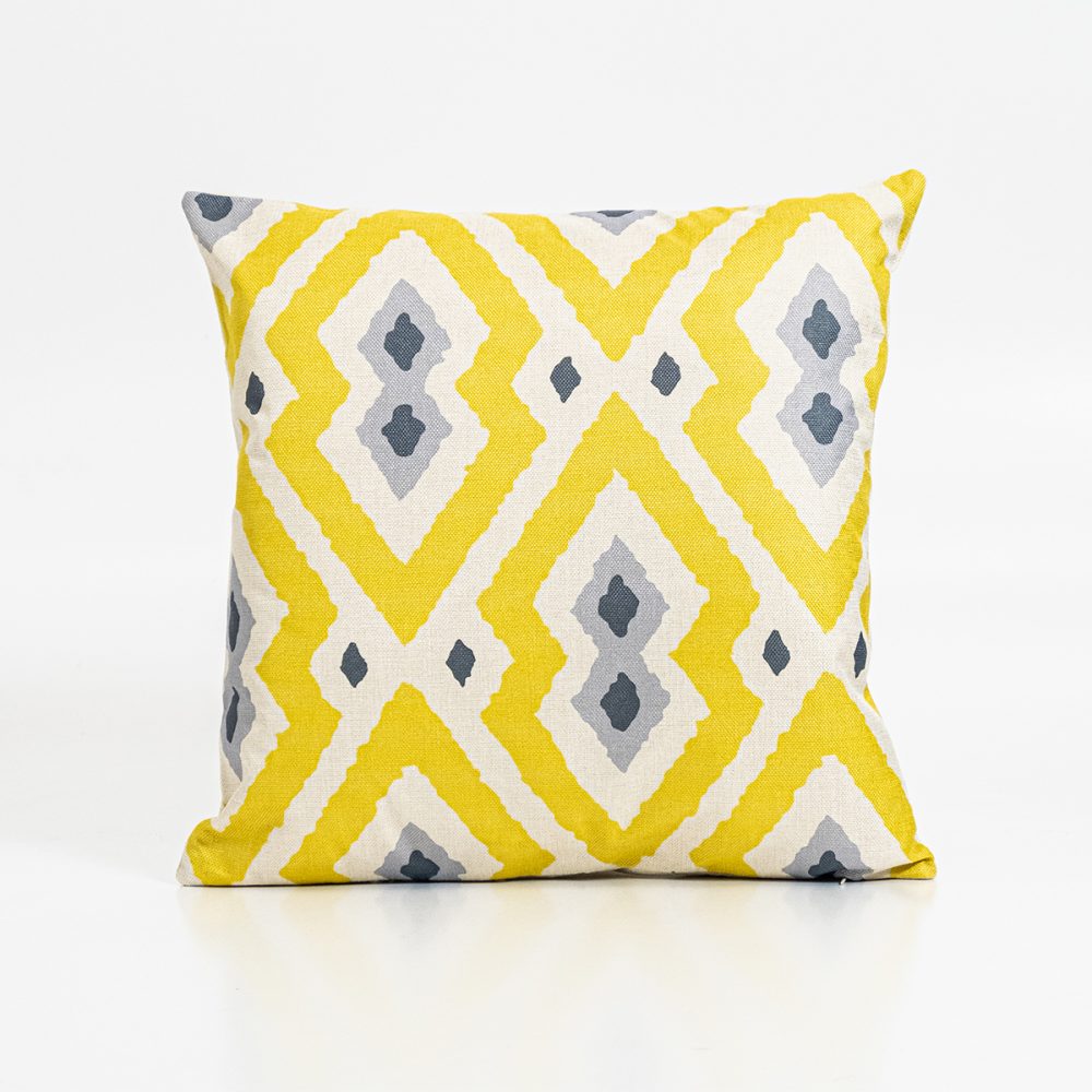 Image of Harris Cushion Cover Yellow Aztec - Square