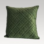 Image of DreamGreen Verve Velvet Quilted Cushion Cover Fern - Square