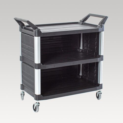 Trust Hi5 3-Shelf Utility Cart with 3 Panels - Black