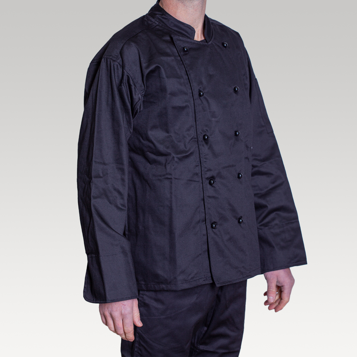 Image of Serve Long Sleeve Chef Jacket - Black