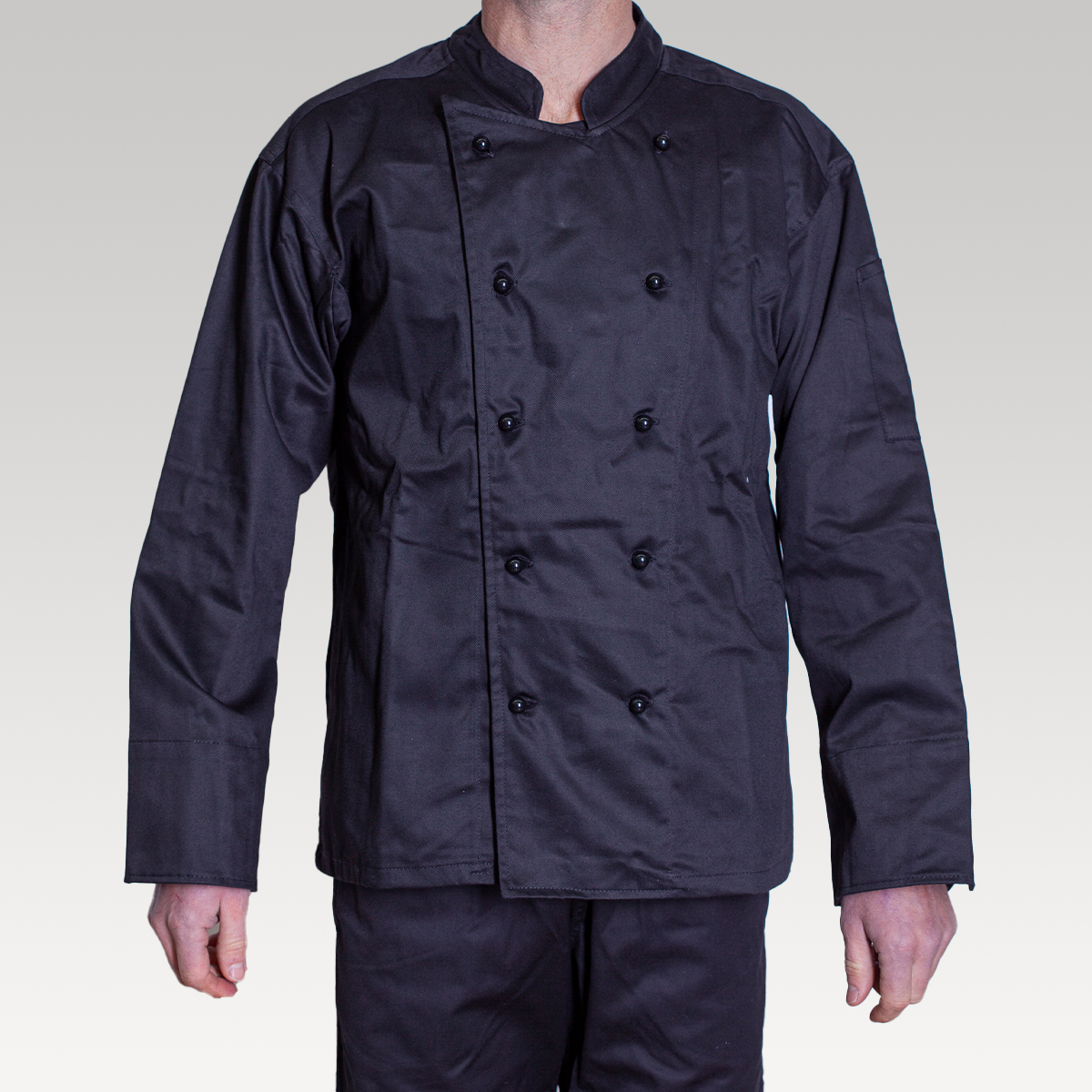 Image of Serve Long Sleeve Chef Jacket - Black