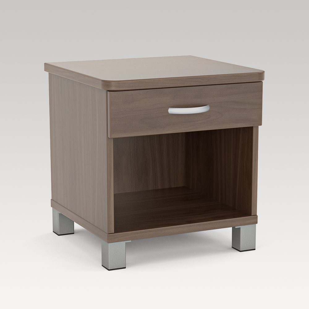 Image of Bristol Bedside Cabinet With Feet - Dark Oak