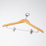 Image of Wooden Pilferproof Coat Hanger with Skirt Clips - Single