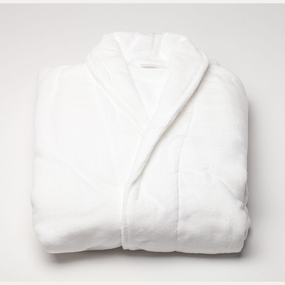Image of Weavers 1240gram Velour Bath Robe - White