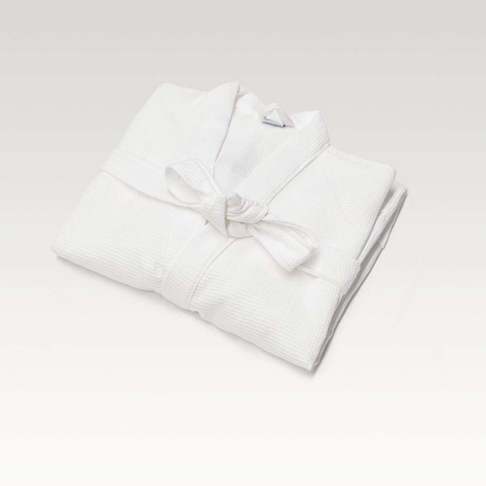 Image of Diamonds Waffle Weave Kimono Bath Robe - 750g