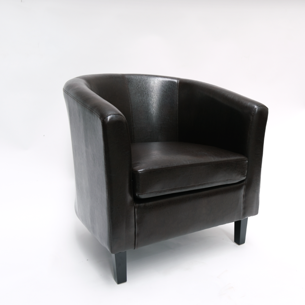 Image of Makers PU Tub Chair - Brown