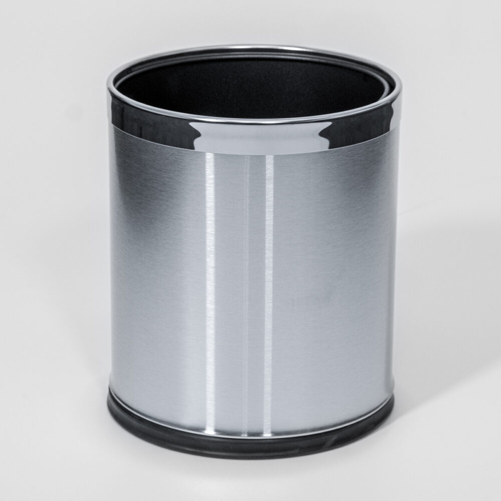 Image of Stainless Steel Open Top Rubbish Bin - 10L