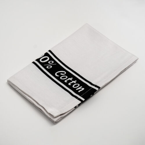 Glass Cloth - White With Blue Stripe