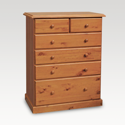 Jessica Wooden Tallboy - 6 Drawers