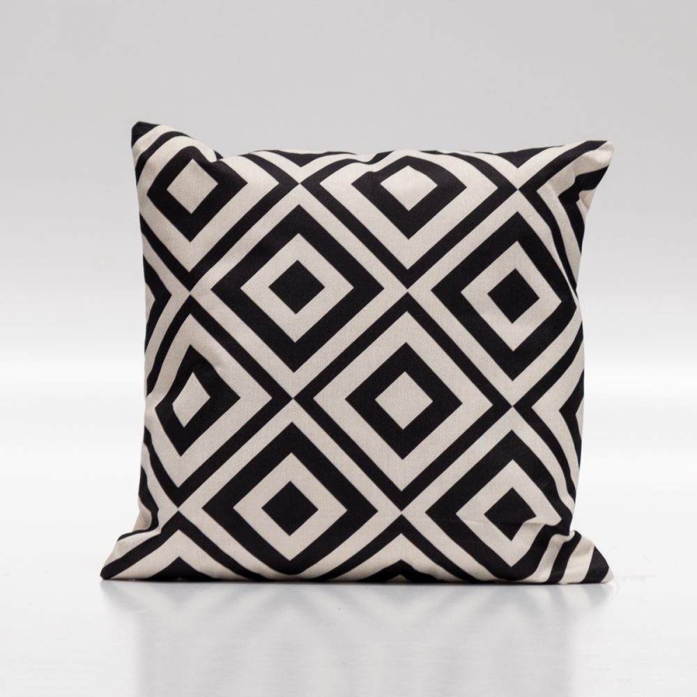 Harris Cushion Cover Black & White Squares Square Vendella NZ