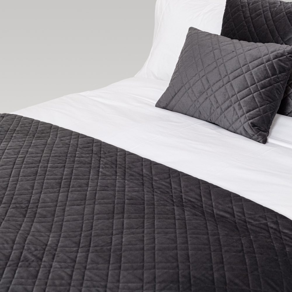 Image of DreamGreen Verve Quilted Coverlet - Pewter