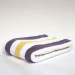Image of Weavers Striped Pool Towel Yellow/Purple