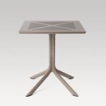 Image of Clip Single Pedestal Square Table Taupe - 700mm