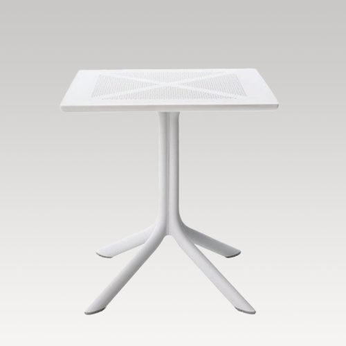 Clip Single Pedestal Square Table White - 700mm