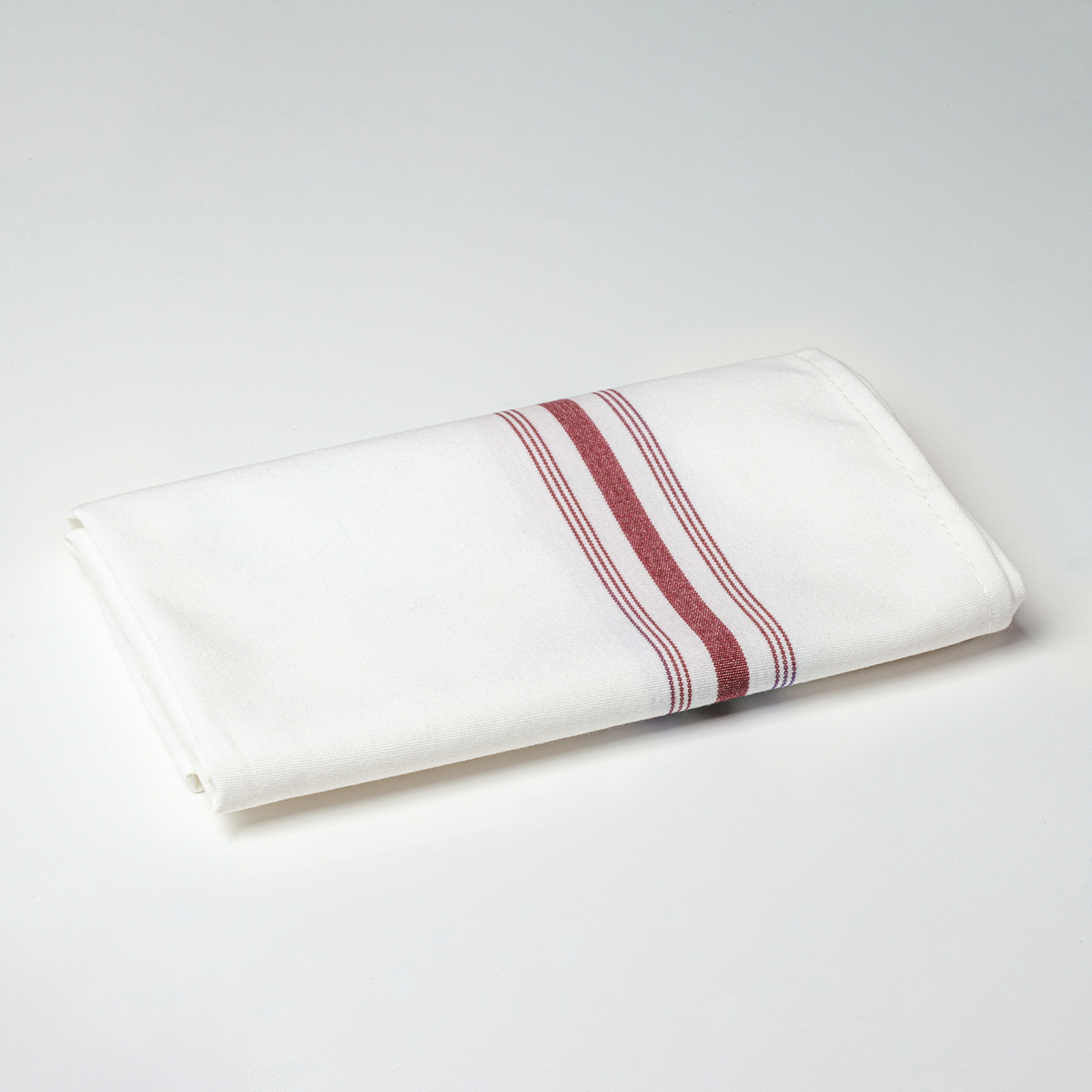 Image of Bistro Napkin - White with Burgundy Stripe - 45 x 55cm