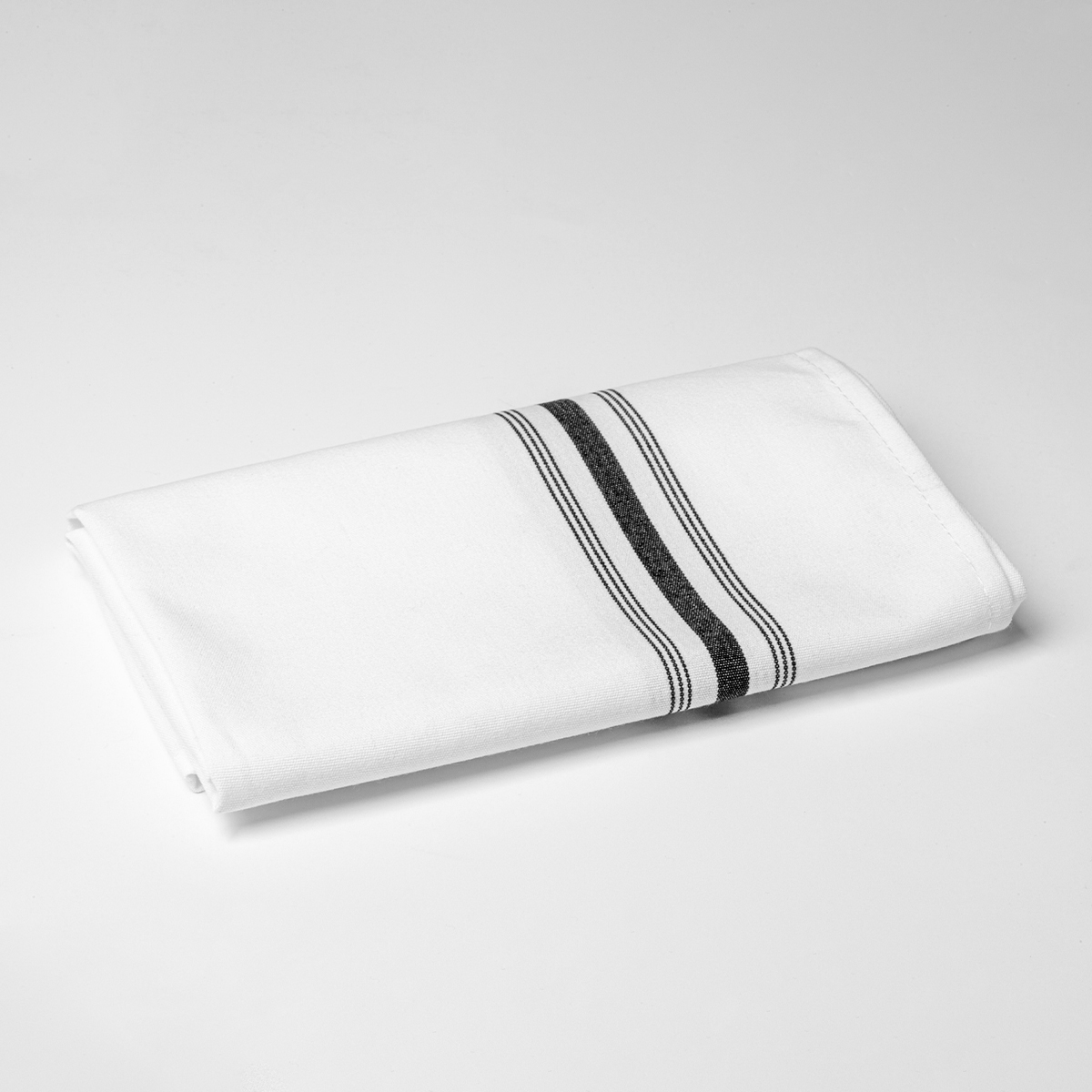 Image of Bistro Napkin - White with Black Stripe -  45 x 55cm
