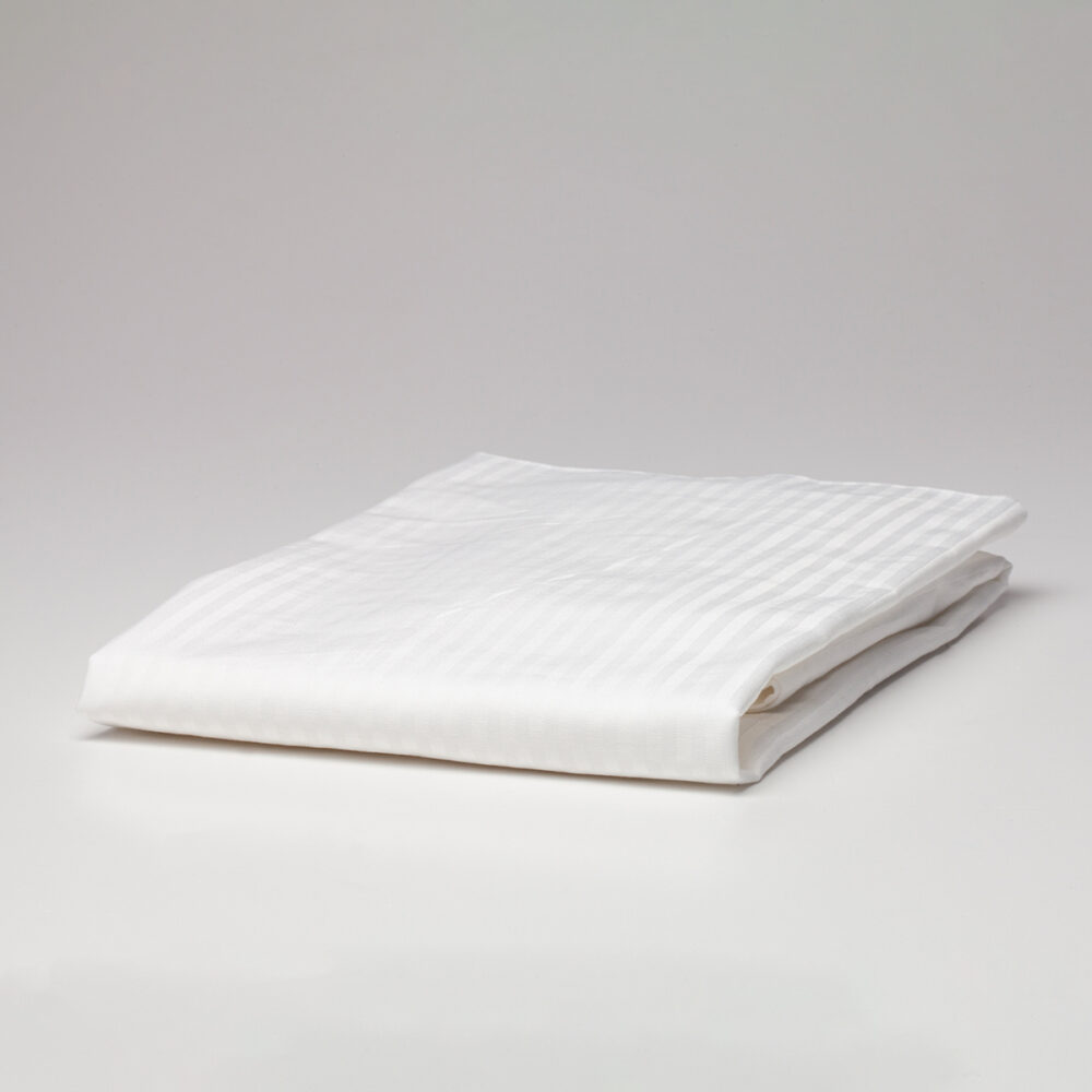 Diamonds 4mm Sateen Stripe Pillow Slip White Vendella NZ