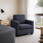 Image of Makers Gregor Fabric Single Seater Chair - Charcoal