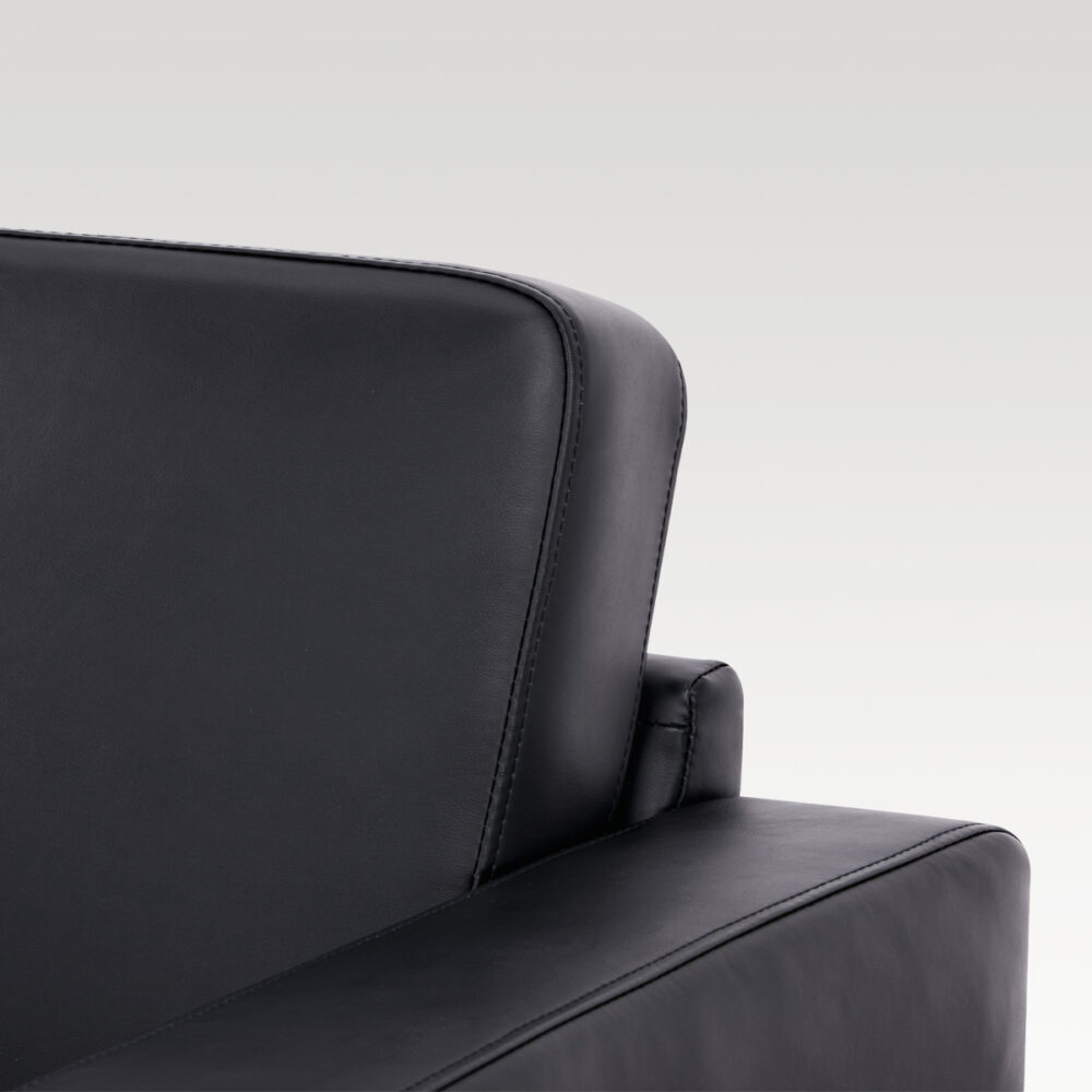 Image of Makers Gregor PU 3 Seater Sofa - Black