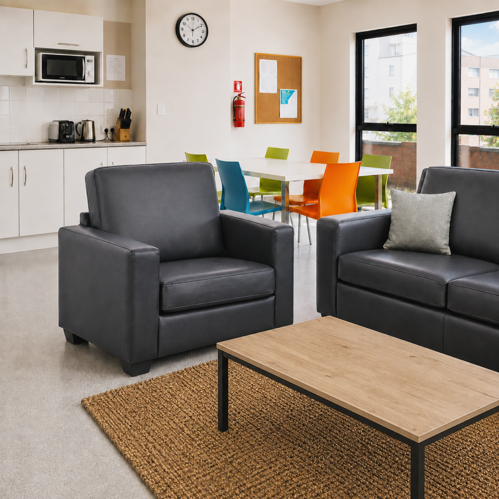Image of Makers Gregor PU Single Seater Chair - Black