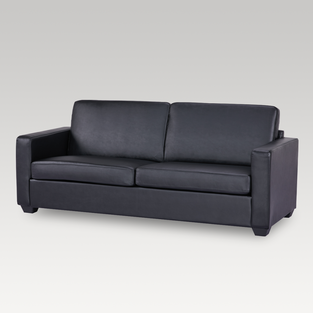 Image of Makers Gregor PU 3 Seater Sofa - Black