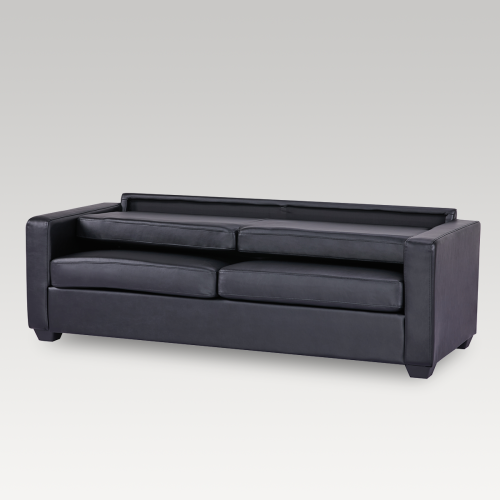 Makers Gregor PU 3 Seater Sofa - Black