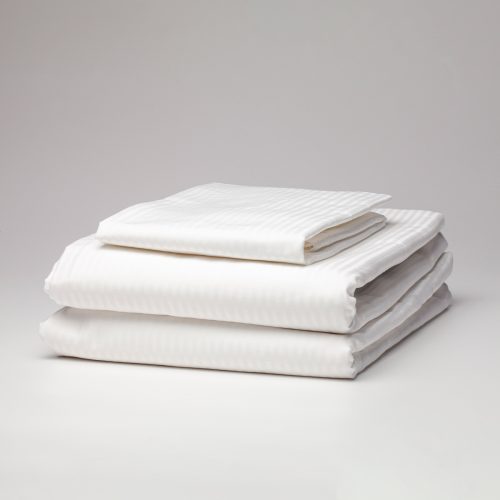 Diamonds 4mm Sateen Stripe Flat Sheet - Large Single