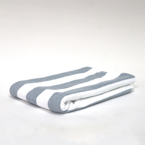 Weavers Essential Striped Pool Towel - Grey/White