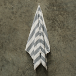 Image of Weavers Essential Striped Pool Towel - Grey/White