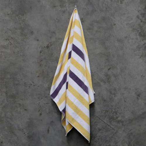 Weavers Striped Pool Towel Yellow/Purple