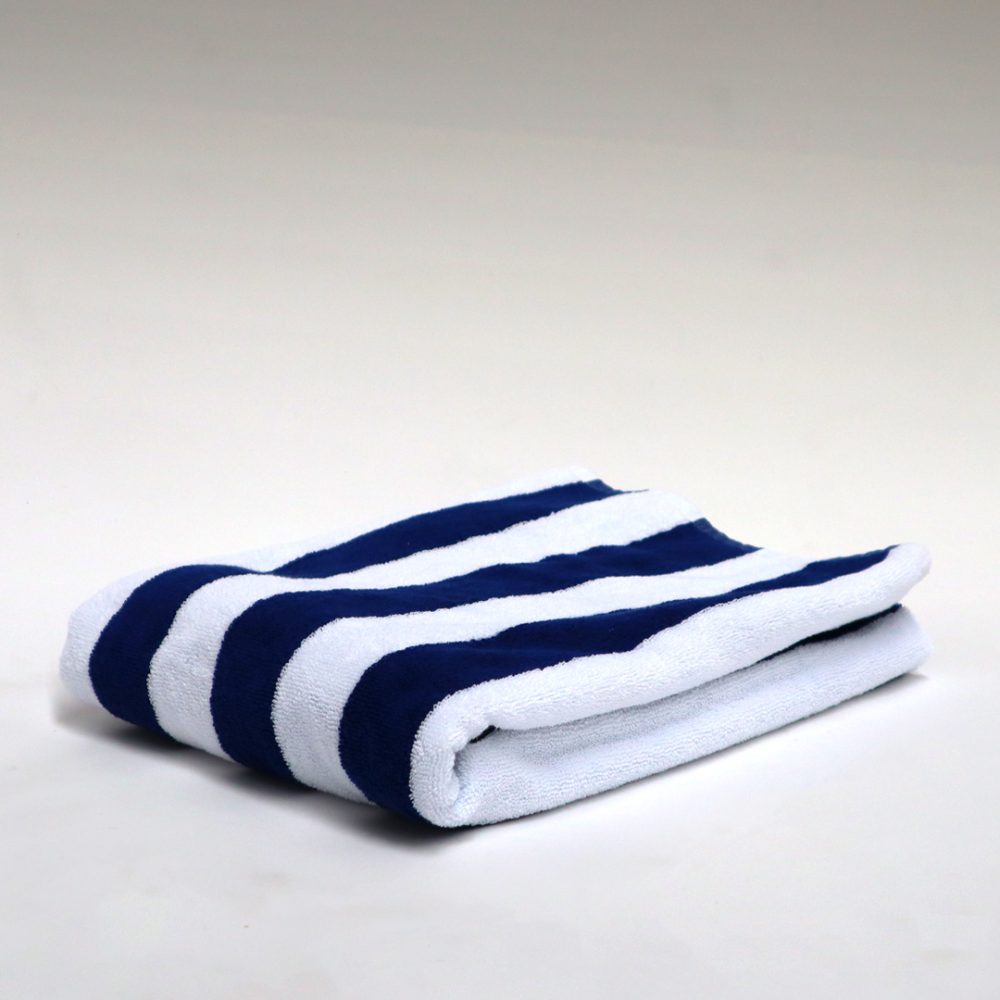 Image of Weavers Striped Pool Towel - Navy/White