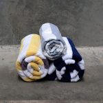 Image of Weavers Striped Pool Towel Yellow/Purple