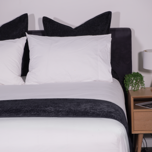 DreamTicket Oxford Euro Cushion Cover - Black Sand