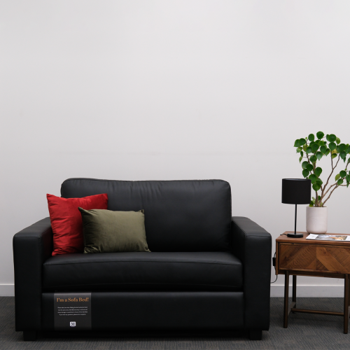 Makers Single Sofa Bed - Black PU