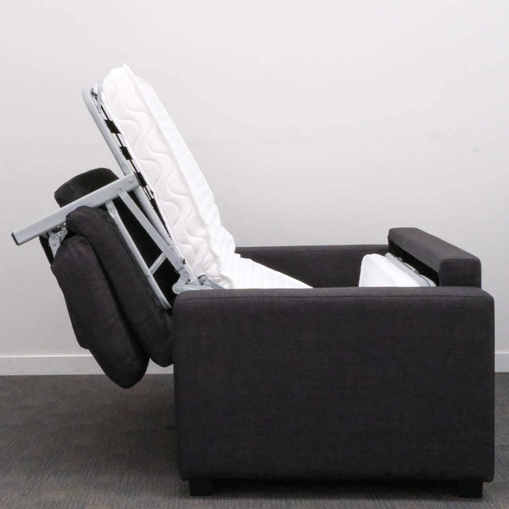 Image of Makers Single Sofa Bed - Charcoal Fabric