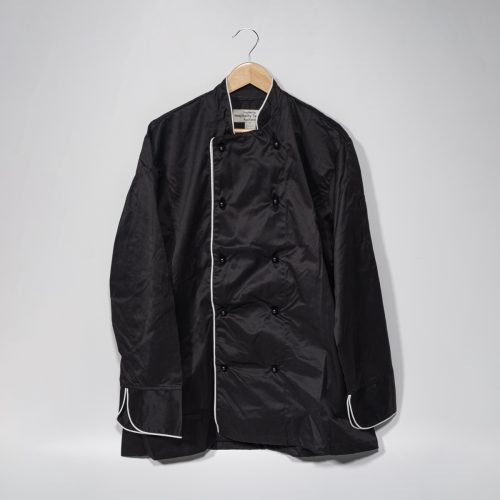 Serve Long Sleeve Piped Chef Jacket - Black