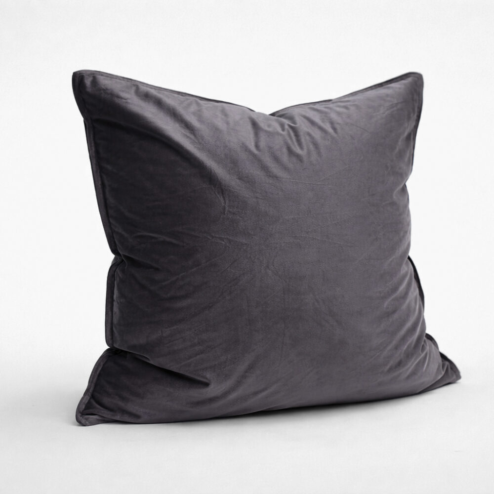 Image of DreamGreen Verve Velvet Cushion Cover Pewter - Euro